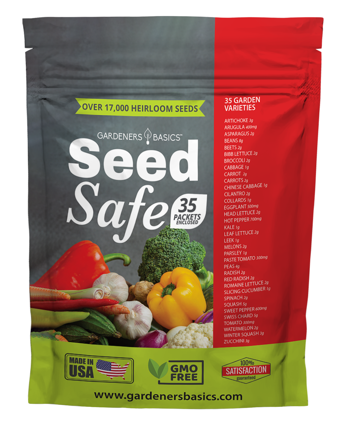 Seed Safe Survival Seed Kit - 35 Variety Pack